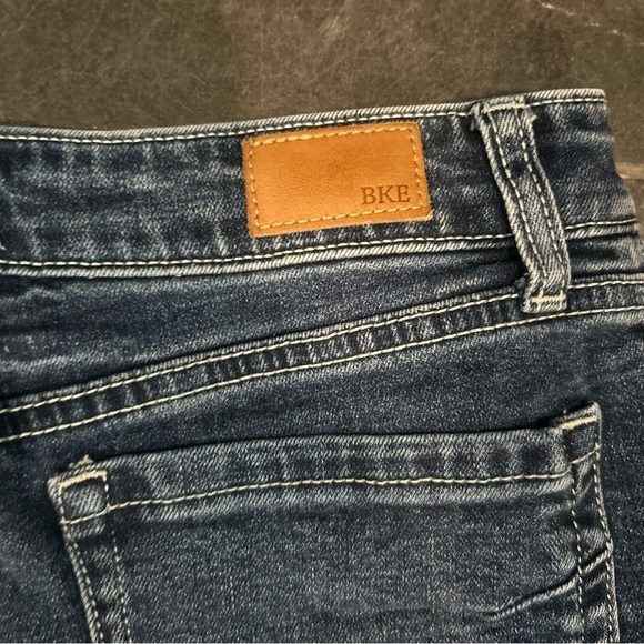BKE Dark Blue Jean Shorts with Frayed Hem - Picture 6 of 7